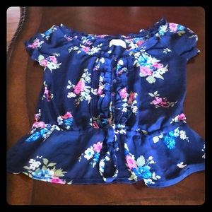 Light weight beautiful flowered button up top